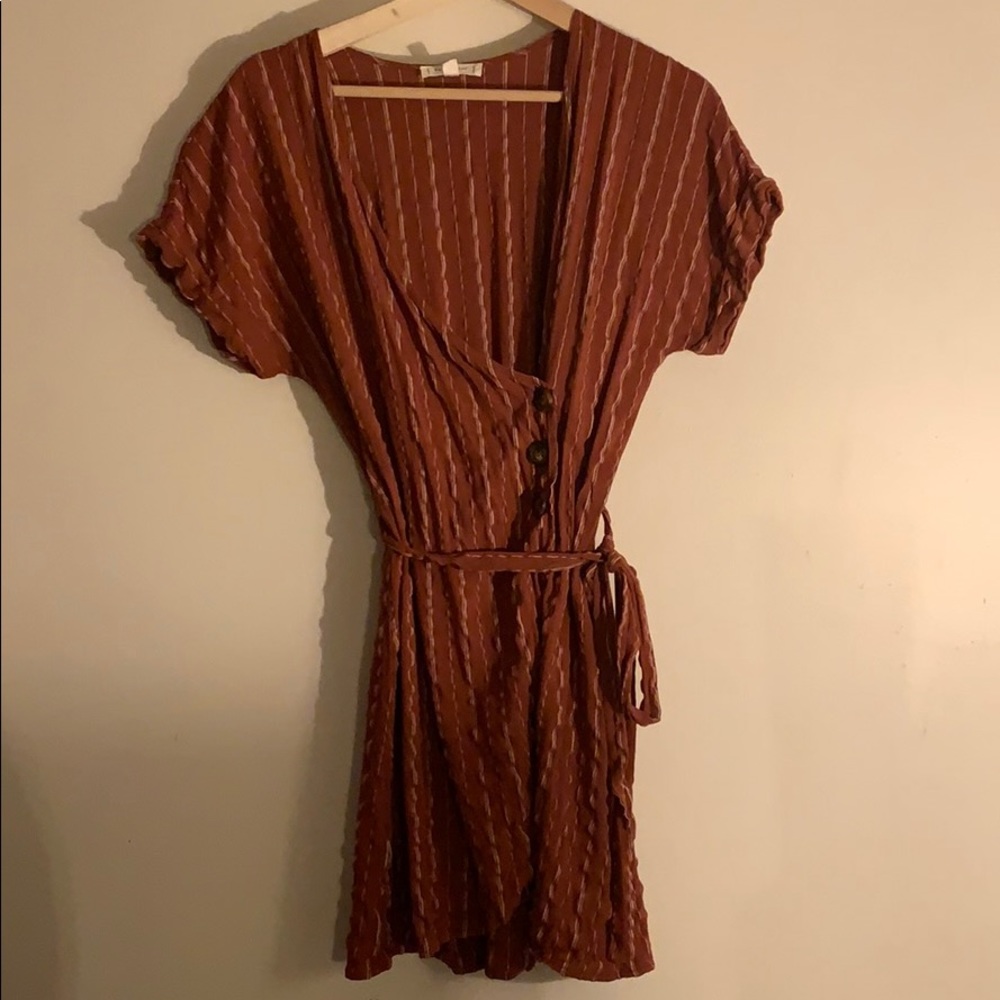 front tie dress with buttons